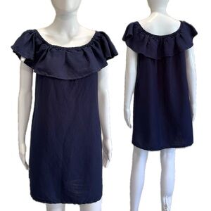 Tommy Bahama Navy Off-Shoulder Mini Dress